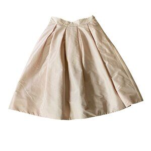 White House Black Market Light Pink Pleated Taffeta Midi Skirt Size 8